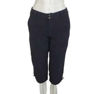 COLUMBIA Capri Pants, 8, Blue-Gray, Stretchy, Low Rise, Knee length, Pockets
